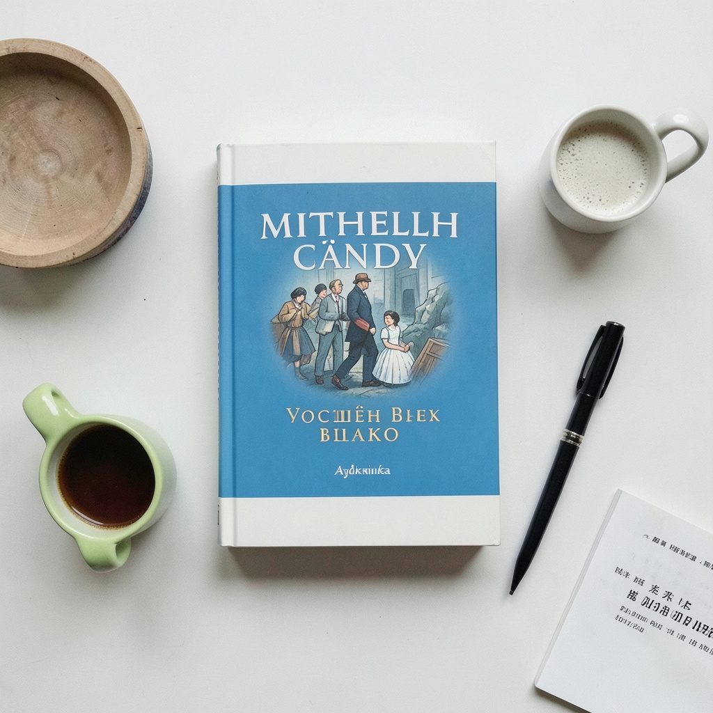 Стопка старых книг с потёртыми корешками на деревянной полке, тёплый боковой свет, кремовые и карамельные оттенки.
